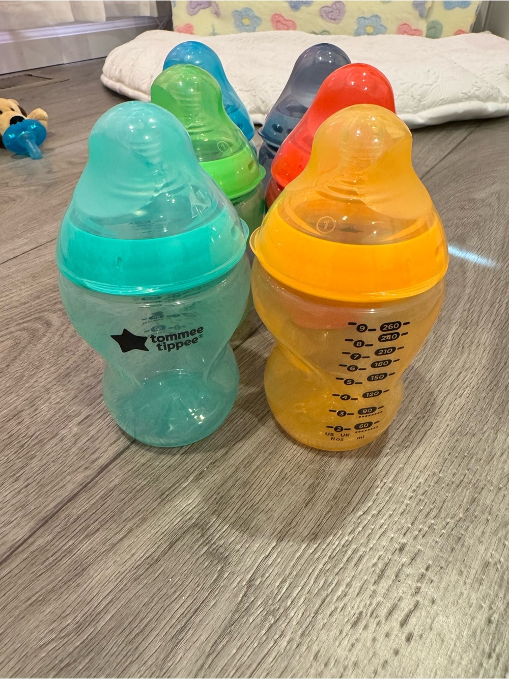 Tommee Tippee Colorful Baby Bottles - Teal & Orange 6 pack